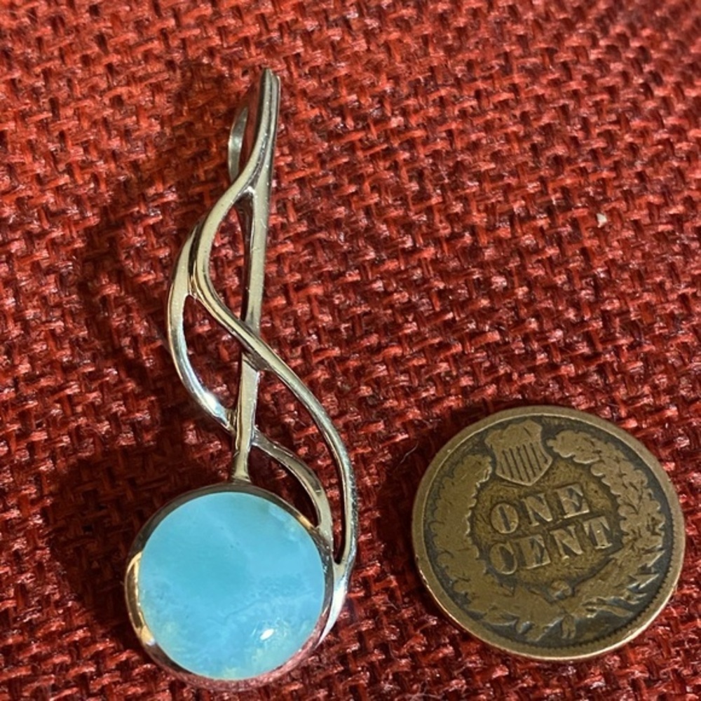 Sterling & Larimar Necklace Pendant
